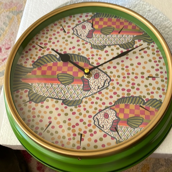 MacKenzie-Childs Other - Mackenzie Childs Freckle Fish Wall Clock NIB, Discontinued pattern